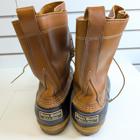 LL Bean Men’s VTG Brown Leather/Rubber 10” Tall Duck Boots Size 7 GW Unlined main image 7